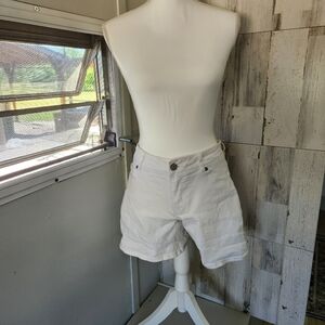 White Womens Casual Cotton Shorts